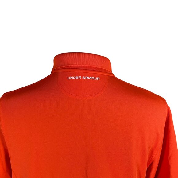 Under Armour Men's HeatGear Solid Orange Short Sleeve Polo Shirt Medium - Picture 6 of 8